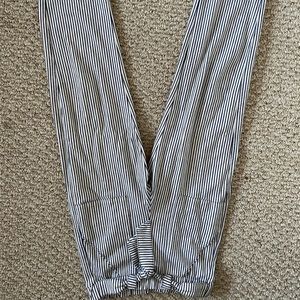 Striped sweat pants, cropped